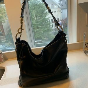 Black leather Coach purse